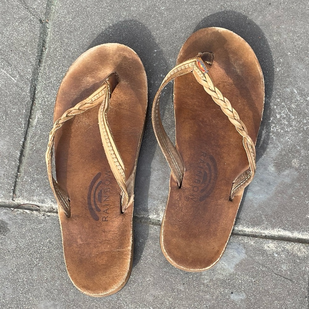 Rainbow Flip Flops Size Medium